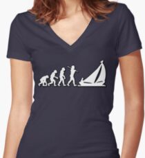 Evolution Sailing 01 by Stencil8 Women's Fitted V-Neck T-Shirt