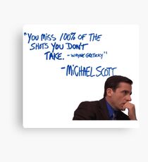 Michael Scott's Inspirational Quote (Colour) Canvas Print
