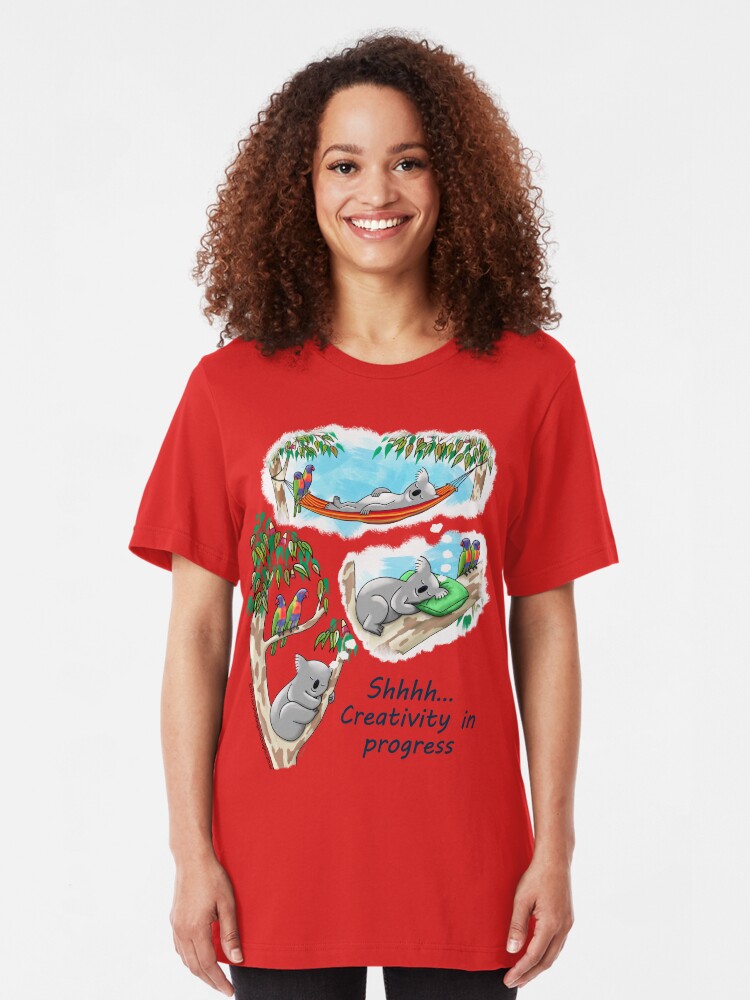 Alternate view of Koala dreams - Shhh… Creativity in progress Slim Fit T-Shirt