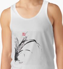 Japanese Orchid Design painted by Lee Henrik Tank Top