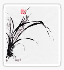 Japanese Orchid Design painted by Lee Henrik Sticker