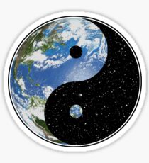 Earth and Space Yin Yang Symbol Sticker