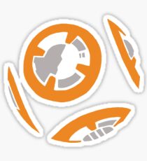 Orange and Grey Color Block Sticker