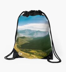 Autumn morning in the alps Drawstring Bag