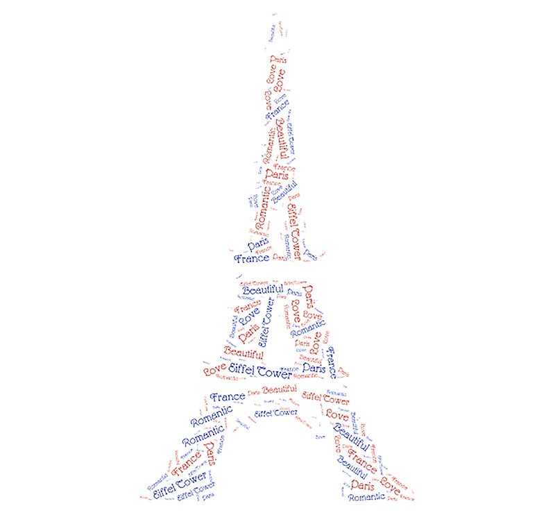 “Eiffel Tower word cloud” by HappyB | Redbubble