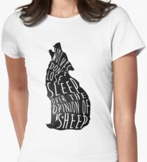 Wolves dont lose sleep over the opinion of sheep - version 1 - no background Women's Fitted T-Shirt