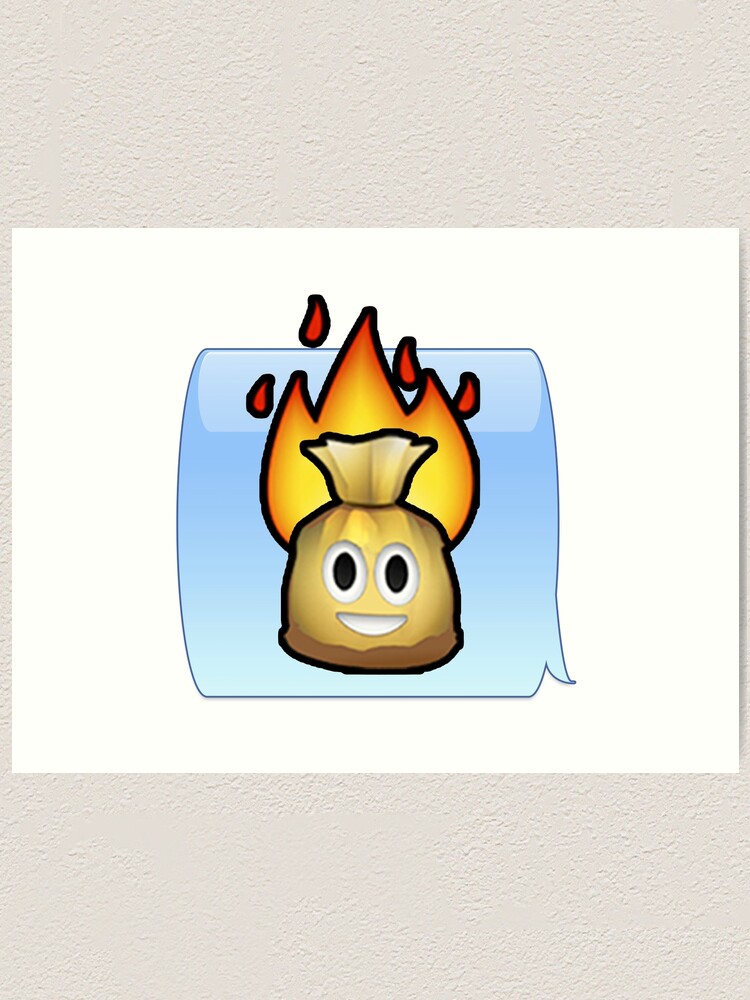 "Flaming Bag of Poop Emoji" Art Print by RantAnt Redbubble