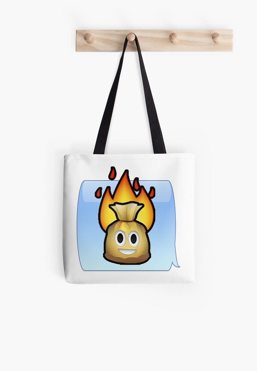 "Flaming Bag of Poop Emoji" Tote Bag by RantAnt Redbubble