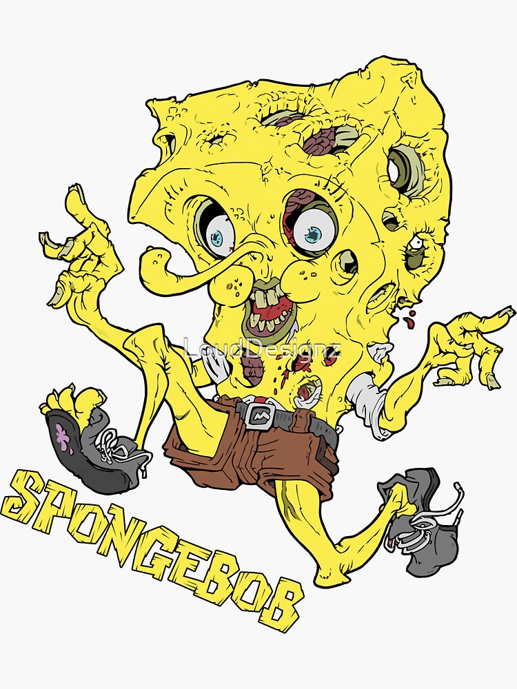 "Spongebob Squarepants Zombie" Sticker by LoudDesignz | Redbubble