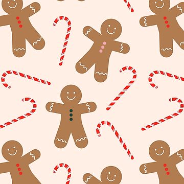 Christmas Gingerbread Men Cookies Pattern Wrapping Paper by Lyman Creative  Co