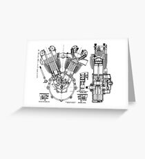 JAP V-Twin Engine Greeting Card