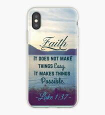 Faith Bible Verse- Luke 1:37 iPhone Case