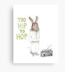 Too Hip to Hop - Hipster bunny, hip hop bunny, rabbit art, bunny watercolor, rap art Canvas Print