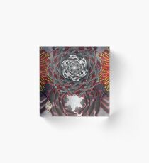 Dark Swirl and Cross Bone Rose Acrylic Block