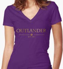 Outlander est 1743 (GOLD) Women's Fitted V-Neck T-Shirt