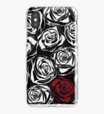 Seamless pattern with black roses flowers. iPhone Case