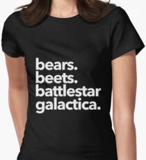 Camiseta entallada Osos. Remolachas Battlestar Galactica. (Variante blanca)