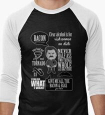 Ron Swanson Montage Men's Baseball ¾ T-Shirt