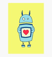 Cute Clumsy Robot With Heart Photographic Print