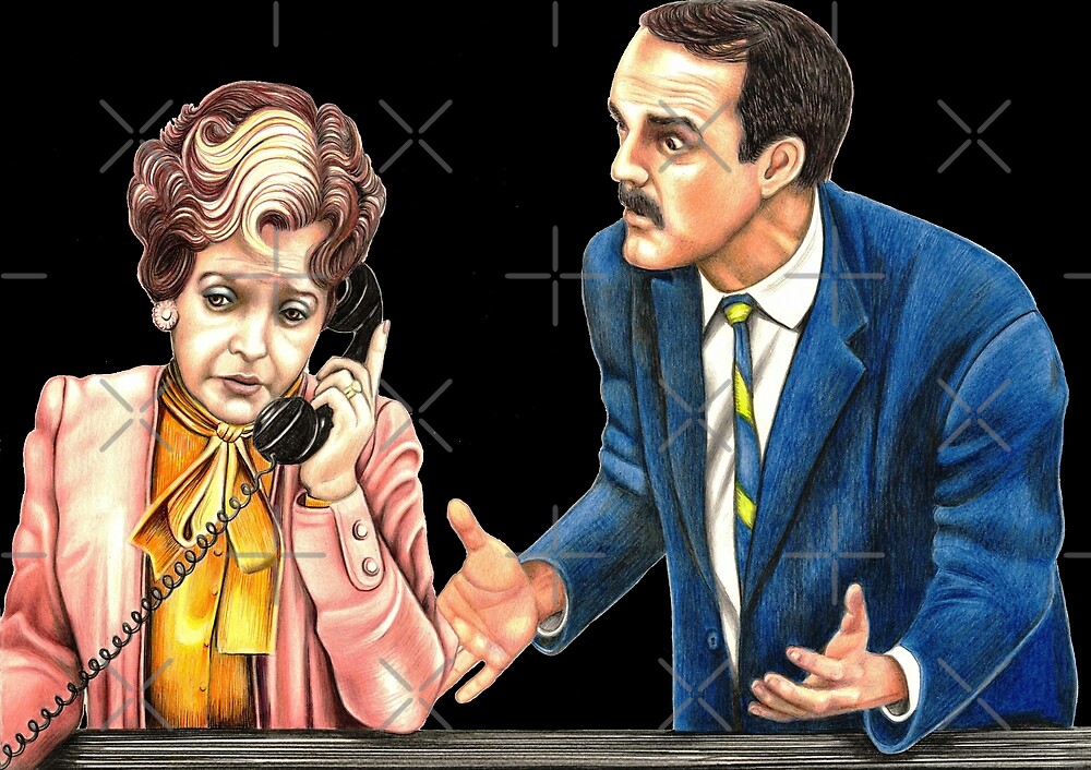 "Fawlty Towers Sybil and Basil" by Margaret Sanderson Redbubble