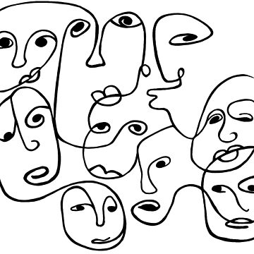 Smug Mischief Face Line Drawing - Face Line Drawing - Mug