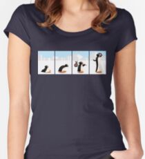 The penguin evolution Women's Fitted Scoop T-Shirt