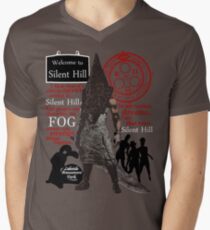 Camiseta para hombre de cuello en v Colina silenciosa