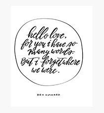 Ben howard- I forget where we were Photographic Print