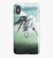 Gundam Wing above the city iPhone Case/Skin