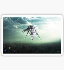 Gundam Wing above the city Sticker