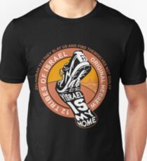 Yisrael ist mein Zuhause | Fußabdruck | Hebräischer Israelit Slim Fit T-Shirt