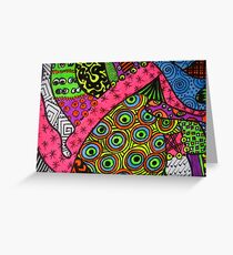 Abstract Fluoro 2 alternate landscape view Greeting Card