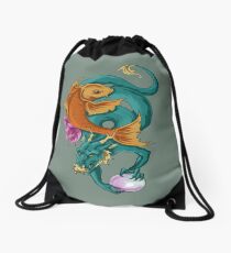 Drache und Koi Rucksackbeutel