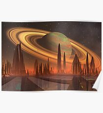 Futuristic Alien City - Computer Artwork Poster