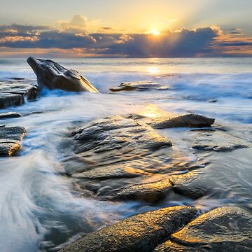 Artwork thumbnail, Dolphin Rock Point Cartwright Sunrise by AdrianAlford