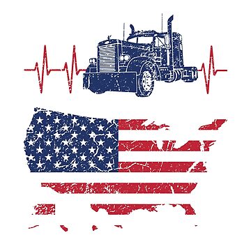 American Flag Semi Truck Driver Gifts Truck Lovers Trucker - Truck