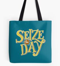 Seize The Day - Yellow Text Tote Bag