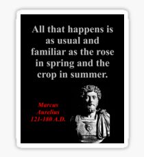 All That Happens Is As Usual - Marcus Aurelius Sticker