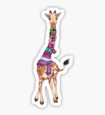 Cold Outside - Cute Giraffe Illustration Sticker