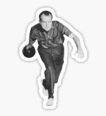Pegatina El presidente Richard Nixon Bowling en la Casa Blanca