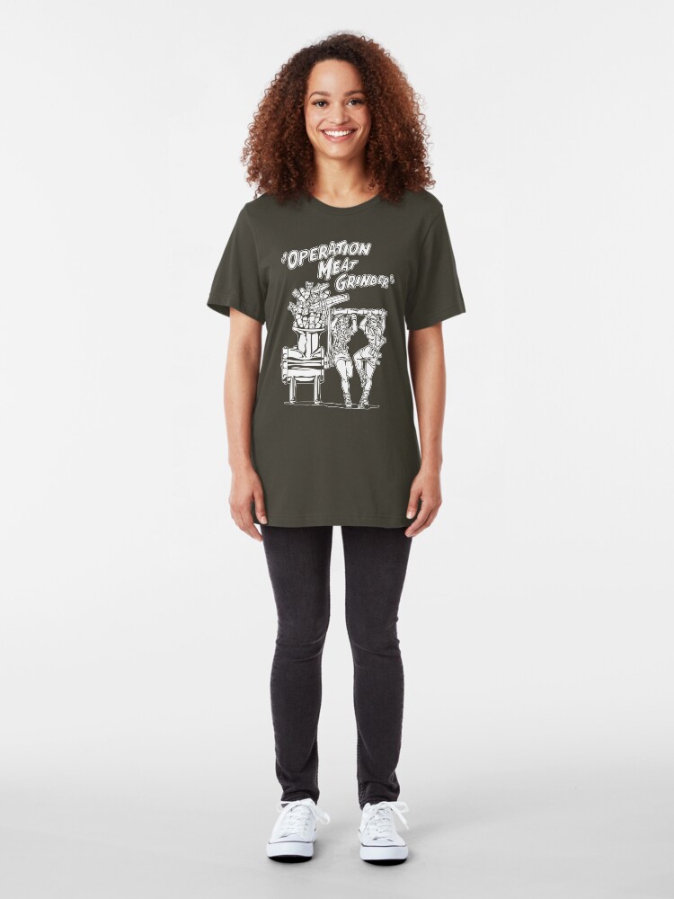 Alternate view of Operation Meat Grinder Slim Fit T-Shirt