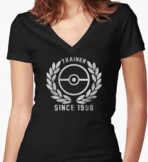 Pokemon Trainer! Women's Fitted V-Neck T-Shirt