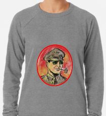 World War II General Corn Cob Pipe Watercolor Lightweight Sweatshirt