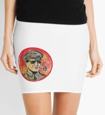 World War II General Corn Cob Pipe Watercolor Mini Skirt