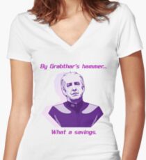 "What a savings." Women's Fitted V-Neck T-Shirt
