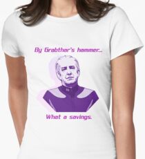 "Was für eine Ersparnis." Tailliertes T-Shirt