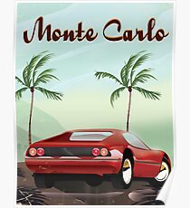 Monte Carlo sports car travel poster Poster