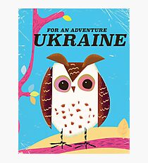 For an Adventure Ukraine Owl vintage poster Photographic Print
