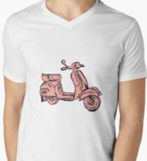 Pink Vespa Scooter Men's V-Neck T-Shirt