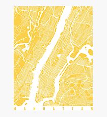 Manhattan map yellow Photographic Print